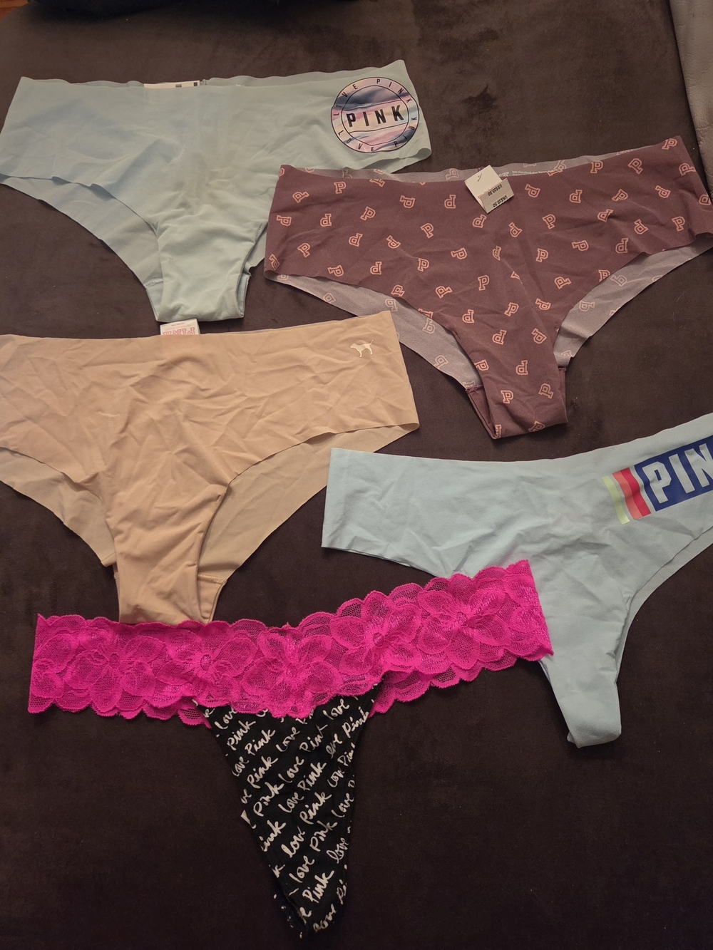 Victoria's Secret Pink Underwear 5pc Bundle BNWT Sz L